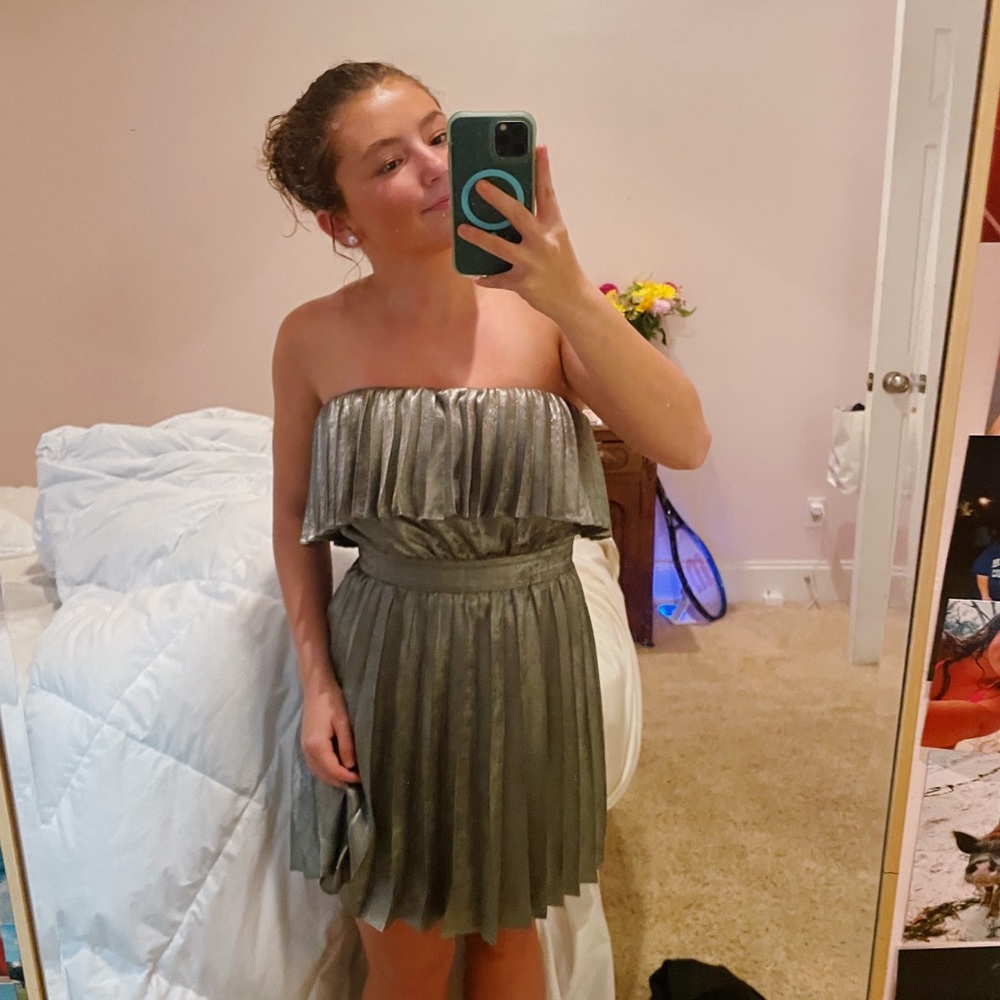 silver ramy brook strapless dress